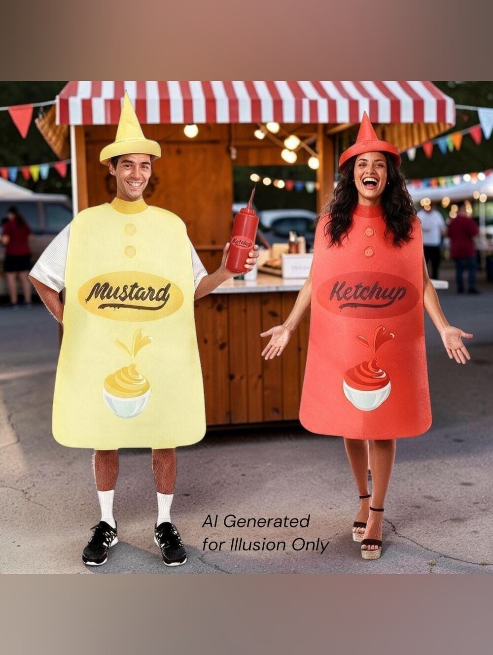 Duo Mustard and Ketchup Bottle Costumes, One Size